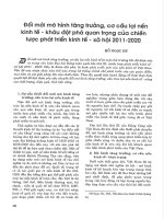 Đổi mới mô hình tăng trưởng, cơ cấu lại nền kinh tế   khâu đột phá quan trọng của chiến lược phát triển kinh tế   xã hội 2011 2020 