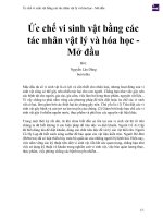Ức chế vi sinh vật bằng các tác nhân vật lý và hóa học   mở đầu 