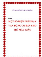 skkn-Một số biện pháp dạy vận động cơ bản cho trẻ mẫu giáo