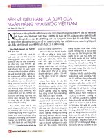 Bàn về điều hành lãi suất của ngân hàng nhà nước việt nam 