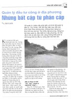 Quản lý đầu tư công ở địa phương   những bất cập từ phân cấp 