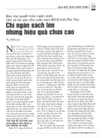 Báo cáo quyết toán ngân sách, tiền và tài sản nhà nước năm 2012 tỉnh phú thọ 