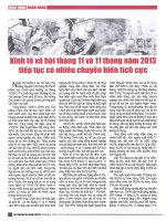 Kinh tế xã hội tháng 11 và 11 tháng năm 2013 tiếp tục có nhiều chuyển biến tích cực 