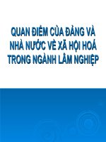 Quan điểmm của đảng và nhà nước về xã hội hóa trong lâm nghiệp