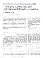 Tác động của nợ xấu đến khả năng sinh lợi của ngân hàng 