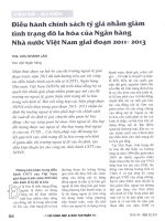 Điều hành chính sách tỷ giá nhằm giảm tình trạng đô la hóa của ngân hàng nhà nước việt nam giai đoạn 2011 2013 