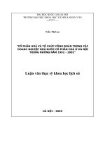 cổ phần hóa và tổ chức công đoan trong các doanh nghiệp nhà nước cổ phần hóa ở hà nội từ năm 1992 2002 