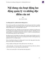 Nội dung của hoạt động lao động quản lý và những đặc điểm của nó 