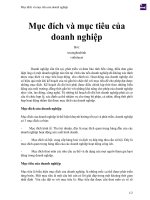 Mục đích và mục tiêu của doanh nghiệp 