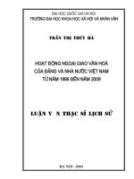 hoạt động ngoại giao văn hóa của đảng và nhà nước tuef 1986 