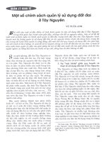 Một số chính sách quản lý sử dụng đất đai ở tây nguyên 