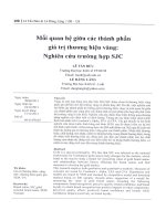 Mối quan hệ giữa các thành phần giá trị thương hiệu vàng nghiên cứu trường hợp SJC 