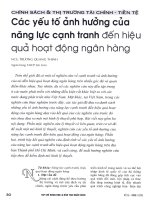 Các yếu tố ảnh hưởng của năng lực cạnh tranh đến hiệu quả hoạt động ngân hàng 