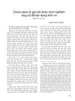 Chính sách tỷ giá hối đoái kinh nghiệm ứng xử để tận dụng thời cơ 