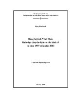 đảng bộ tỉnh vĩnh phúc lãnh đạo chuyển dịch cơ cấu kinh tế nam 1997 den nam 2003 