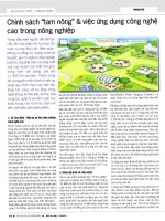 Chính sách tam nông và việc ứng dụng công nghệ cao trong nông nghiệp 