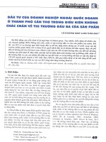 Đầu tư của doanh nghiệp ngoài quốc doanh ở thành phố cần thơ trong điều kiện không chắc chắn về thị trường đầu ra của sản phẩm 