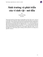 Sinh trưởng và phát triển của vi sinh vật   mở đầu 