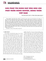 Giải pháp tín dụng đáp ứng nhu cầu phát triển nông nghiệp, nông thôn việt nam 