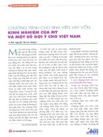 Chương trình cho sinh viên vay vốn kinh nghiệm của mỹ và một số gợi ý cho việt nam 