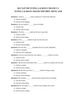 Bài tập thì tương lai hoàn thành và tương lai hoàn thành tiếp diễn Tiếng Anh