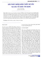 Giải pháp nhằm giảm thiểu nợ xấu tại các tổ chức tín dụng 