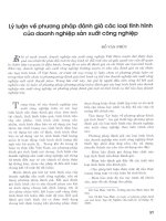 Lý luận về phương pháp đánh giá các loại tình hình của doanh nghiệp sản xuất công nghiệp 