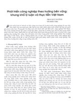 Phát triển công nghiệp theo hướng bền vững khung khổ lý luận và thực tiễn việt nam 