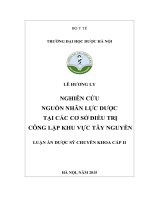 Nghiên cứu nguồn nhân lực dược tại các cơ sở điều trị công lập khu vực tây nguyên