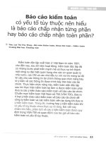 Báo cáo kiểm toán có yếu tố tùy thuộc nên hiểu là báo cáo chấp nhận từng phần hay báo cáo chấp nhận toàn phần 