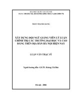 XÂY DỰNG đội NGŨ GIẢNG VIÊN lý LUẬN chính trị các trường đại học và cao đằng trên địa bàn hà nội 