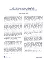 Giải pháp tháo gỡ khó khăn về vốn cho các doanh nghiệp nhỏ và vừa việt nam 