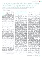 Xây dựng bộ quy tắc đạo đức kinh doanh trong lĩnh vực ngân hàng ở việt nam thực trạng và một vài khuyến nghị 