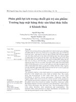 Phân phối lợi ích trong chuỗi giá trị sản phẩm trường hợp mặt hàng thủy sản khai thác biển ở khánh hòa 