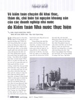 Về kiểm toán chuyên đề khai thác, thăm dò, chế biến tài nguyên khoáng sản của các doanh nghiệp nhà nước do kiểm toán nhà nước thực hiện 