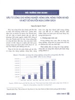 Đầu tư công cho nông nghiệp, nông dân, nông thôn hà nội và một số khuyến nghị chính sách 