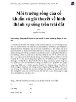 Môi trường sống của cổ khuẩn và giả thuyết về hình thành sự sống trên trái đất 