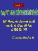 Bài1  những biến chuyển về kinh tế, chính trị, xã hội của việt nam từ 1919 đến 1930