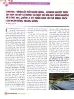 Chương trình kết nối ngân hàng   doanh nghiệp trên địa bàn TP  hồ chí minh và một số bài học kinh nghiệm về công tác quản lý và triển khai cơ chế chính sách của ngân hàng trung ương 