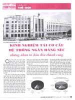 Kinh nghiệm tái cơ cấu hệ thống ngân hàng séc những nhân tố dẫn đến thành công 