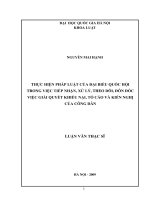 thực hiện pháp luật của đại biểu quốc hội trong việc tiếp nhận xử lý việc khiếu nại, tố cáo và kiến nghị của công dân 