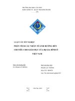Phân tích các nhân tố ảnh hưởng đến chỉ tiêu cho giáo dục của hộ gia đình ở việt nam 