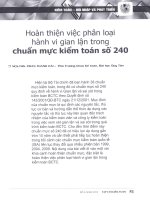 Hoàn thiện việc phân loại hành vi gian lận trong chuẩn mực kiểm toán số 240 