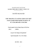 chủ trương của đảng cộng sản việt na về hội nhập kinh tế quốc tế từ năm 2001 2010 