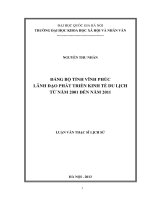 Đảng bộ tỉnh vĩnh phúc lãnh đạo phát triển kinh tế du lịch tu nam 2001 den nam 2011 