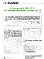 Hiệu quả hoạt động của các doanh nghiệp FDI trong lĩnh vực vận tải 