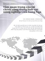 Tầm quan trọng của tài chính công trong lĩnh vực nông nghiệp liên bang nga 