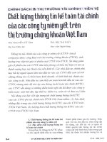 Chất lượng thông tin kế toán tài chính của các công ty niêm yết trên thị trường chứng khoán việt nam 