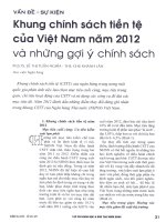 Khung chính sách tiền tệ của việt nam năm 2012 và những gợi ý chính sách 