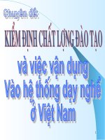 Kiểm định chất lượng và vận dụng và hệ thống dạy nghề việt nam